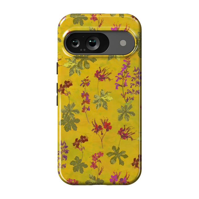 Pixel 9 StrongFit Cottage Garden Floral Yellow by Lotti Brown