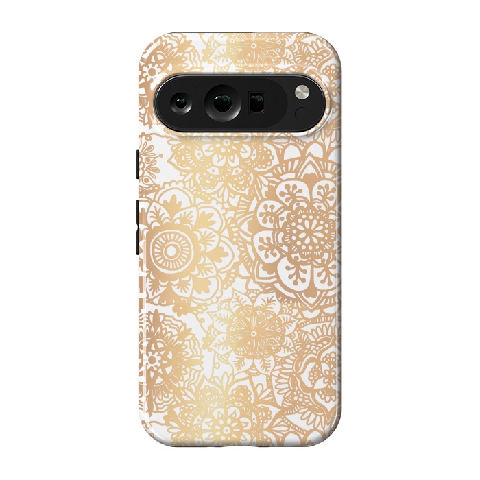 Pixel 9 pro StrongFit Gold Mandala Pattern by Julie Erin Designs