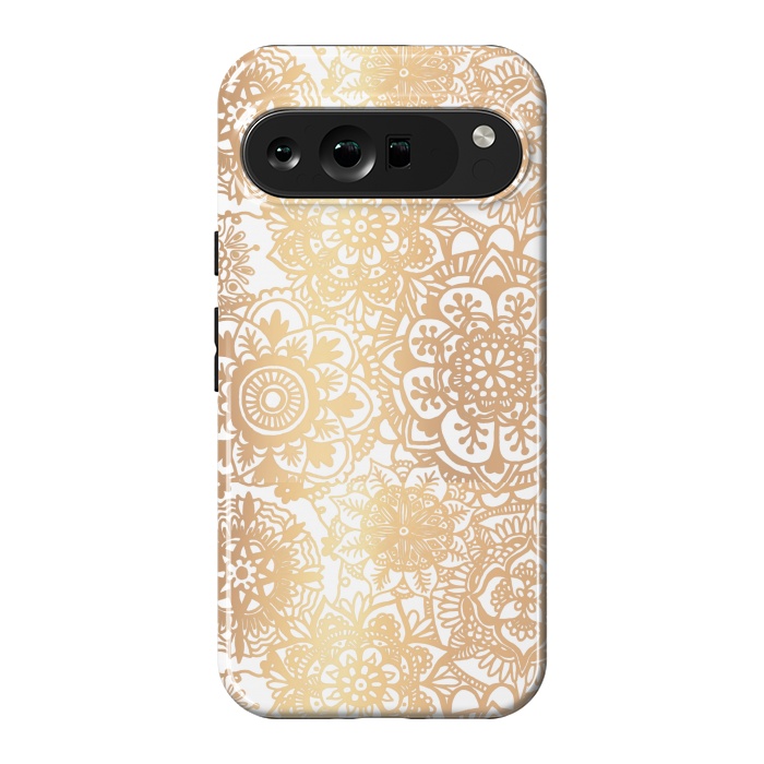 Pixel 9 Pro XL StrongFit Gold Mandala Pattern by Julie Erin Designs