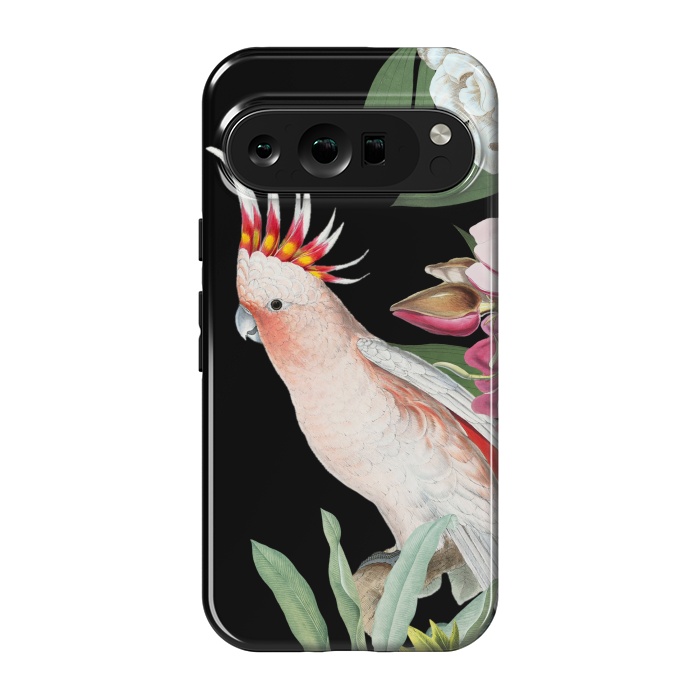 Pixel 9 pro StrongFit Vintage Pink Cockatoo with Tropical Flowers by  Utart