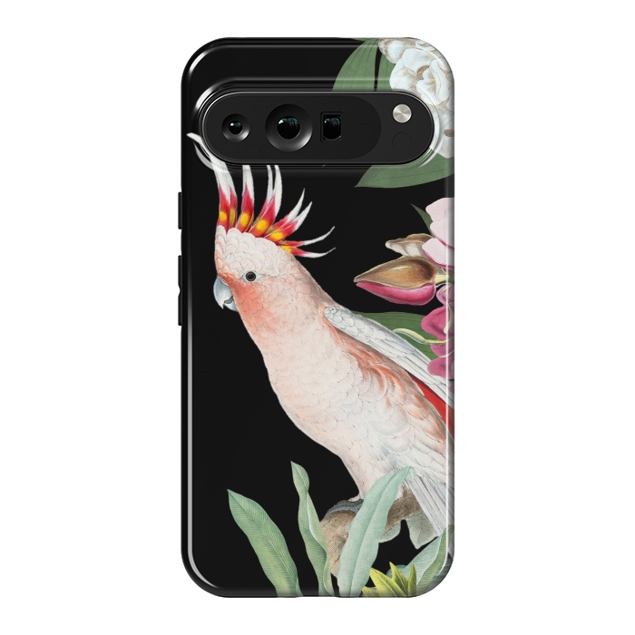 Pixel 9 Pro XL StrongFit Vintage Pink Cockatoo with Tropical Flowers by  Utart