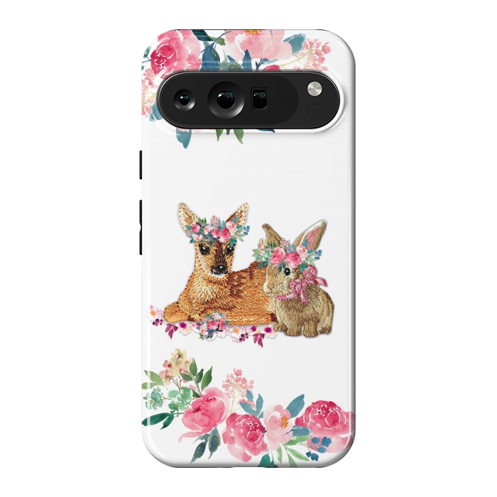 Pixel 9 Pro XL StrongFit Flower Friends Fawn Bunny Basic by Monika Strigel