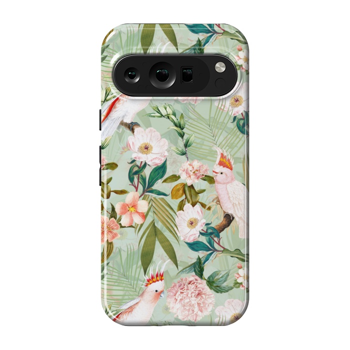 Pixel 9 pro StrongFit Vintage Cockatoos Flowers Jungle by  Utart