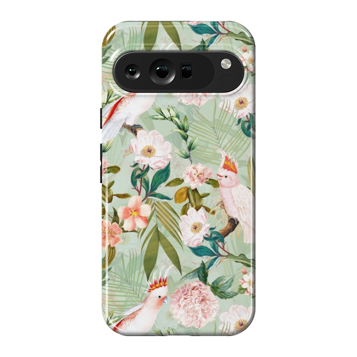 Pixel 9 Pro XL StrongFit Vintage Cockatoos Flowers Jungle by  Utart