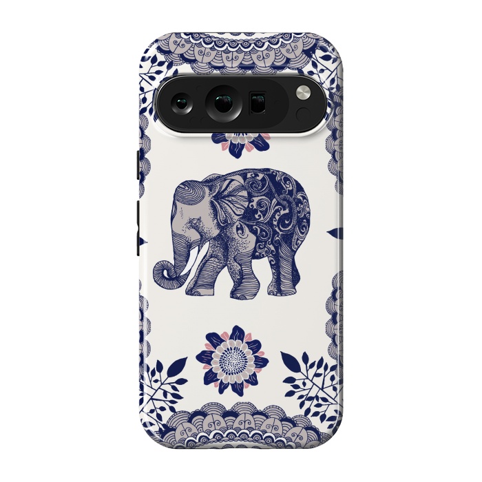 Pixel 9 pro StrongFit Floral Elephant by Rose Halsey