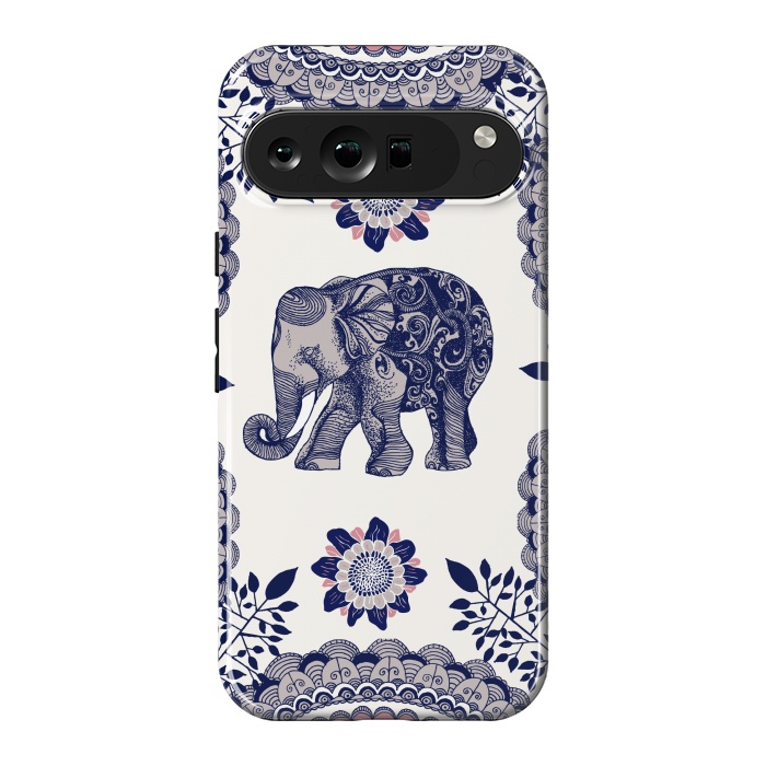 Pixel 9 Pro XL StrongFit Floral Elephant by Rose Halsey