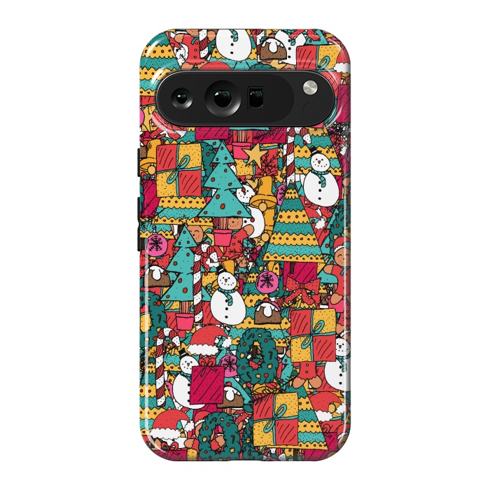 Pixel 9 Pro XL StrongFit Festive Christmas Pattern by Steve Wade (Swade)