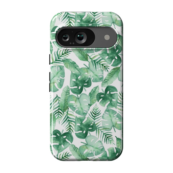 Pixel 9 StrongFit Tropical Jungle on White by Tangerine-Tane