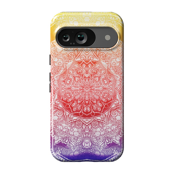 Pixel 9 StrongFit Vibrant rainbow mandala by Oana 