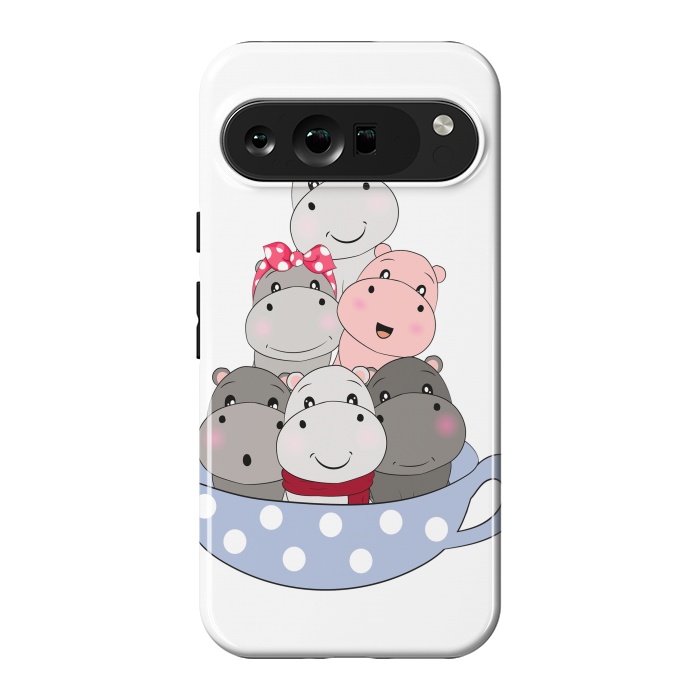 Pixel 9 Pro XL StrongFit cute hippos by haroulita