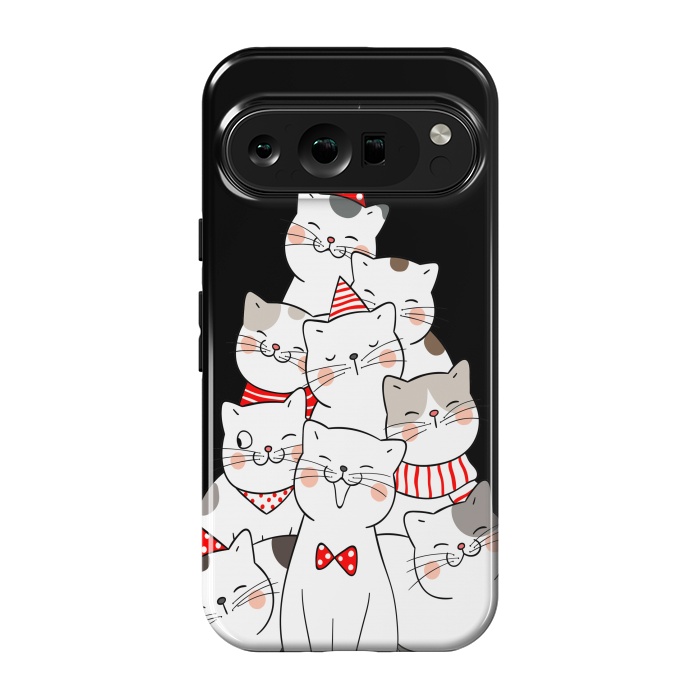 Pixel 9 pro StrongFit christmas cats by haroulita