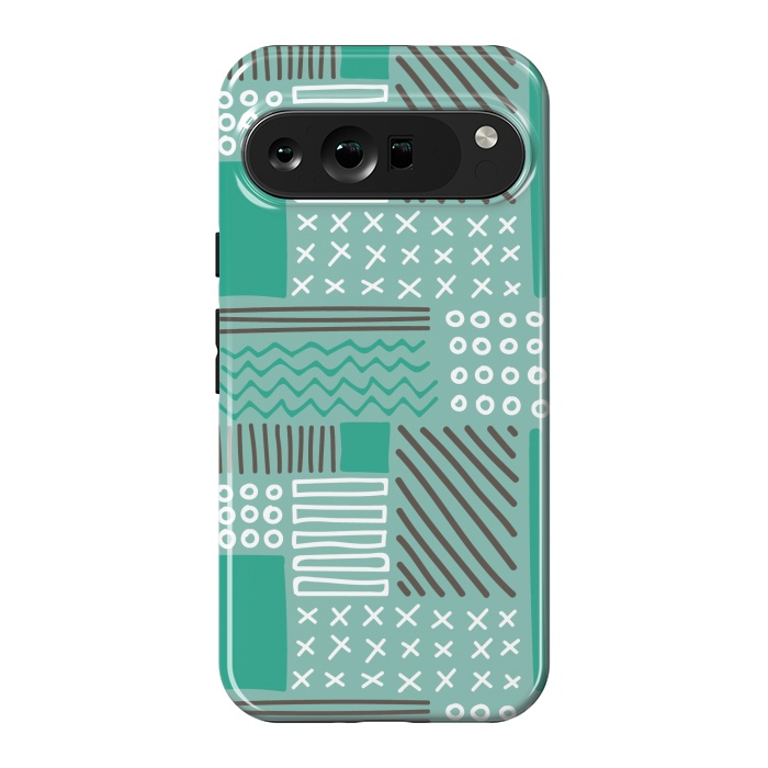 Pixel 9 Pro XL StrongFit green aztec print 2 by MALLIKA