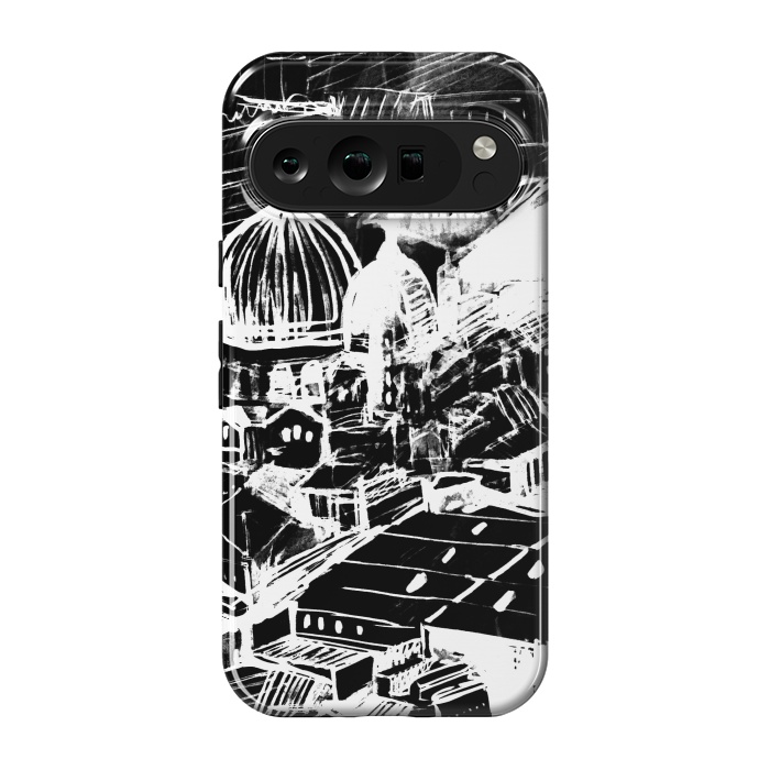 Pixel 9 pro StrongFit Venice Italian cityscape white ink sketch by Oana 