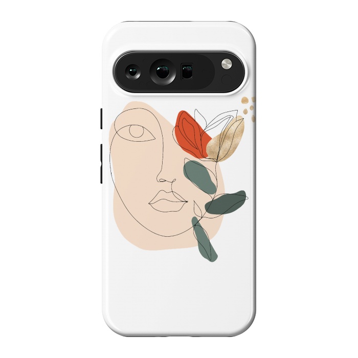 Pixel 9 Pro XL StrongFit Lineart Face Floral  by DaDo ART