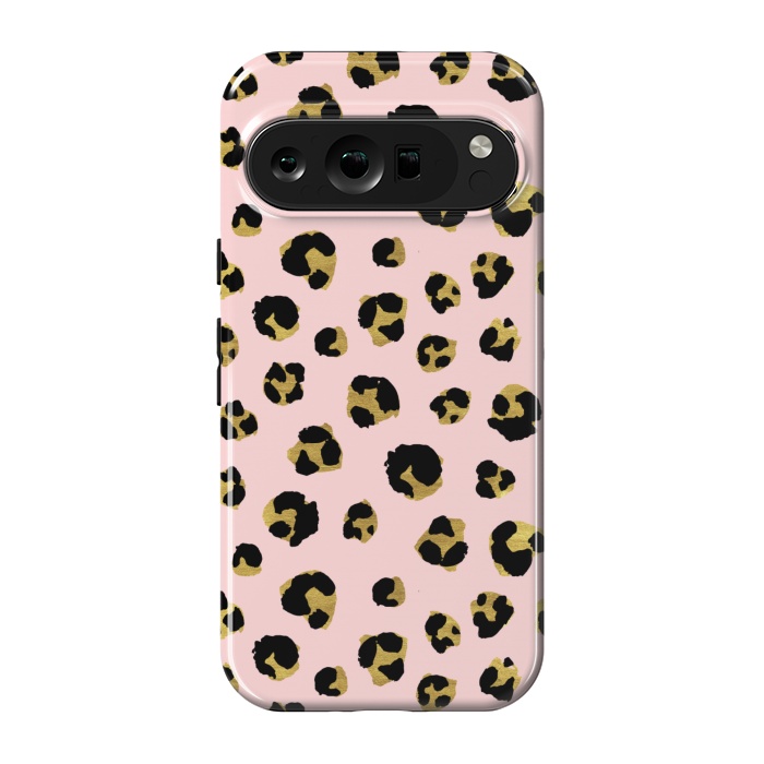 Pixel 9 pro StrongFit Pink and gold leopard by Julia Badeeva