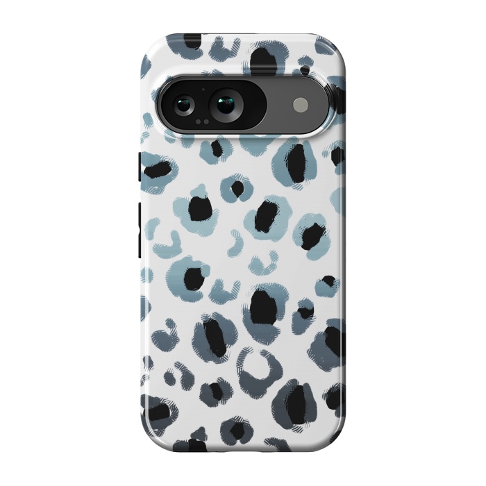 Pixel 9 StrongFit Blue grey gradient leopard print by Oana 