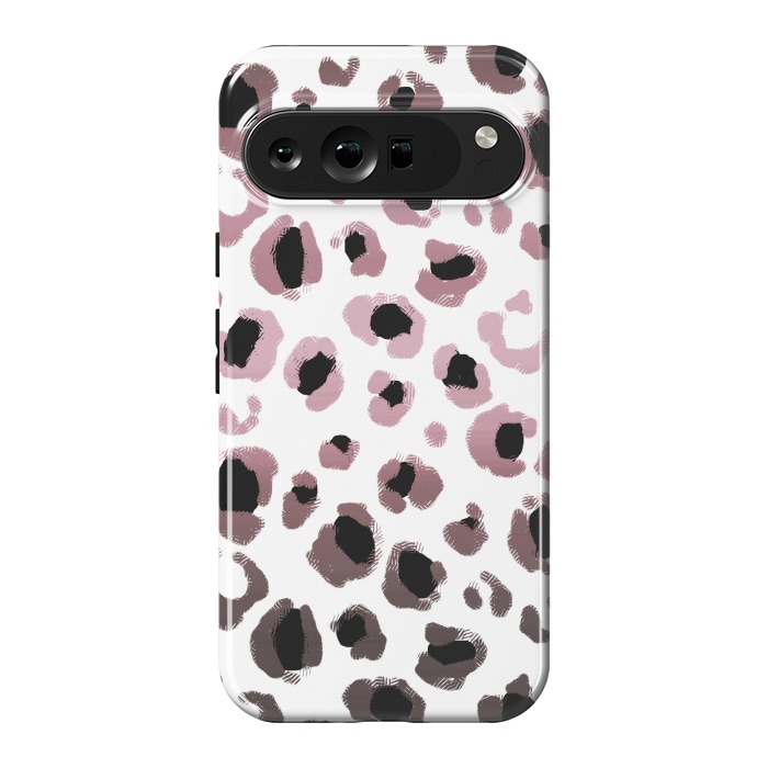 Pixel 9 Pro XL StrongFit Pink brown leopard print spots by Oana 