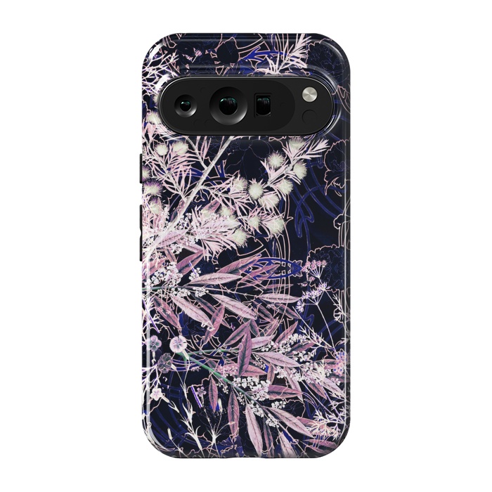 Pixel 9 pro StrongFit Pink purple botanical illustration by Oana 