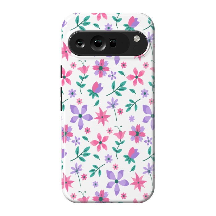 Pixel 9 Pro XL StrongFit PINK PURPLE FLORAL PATTERN 2 by MALLIKA