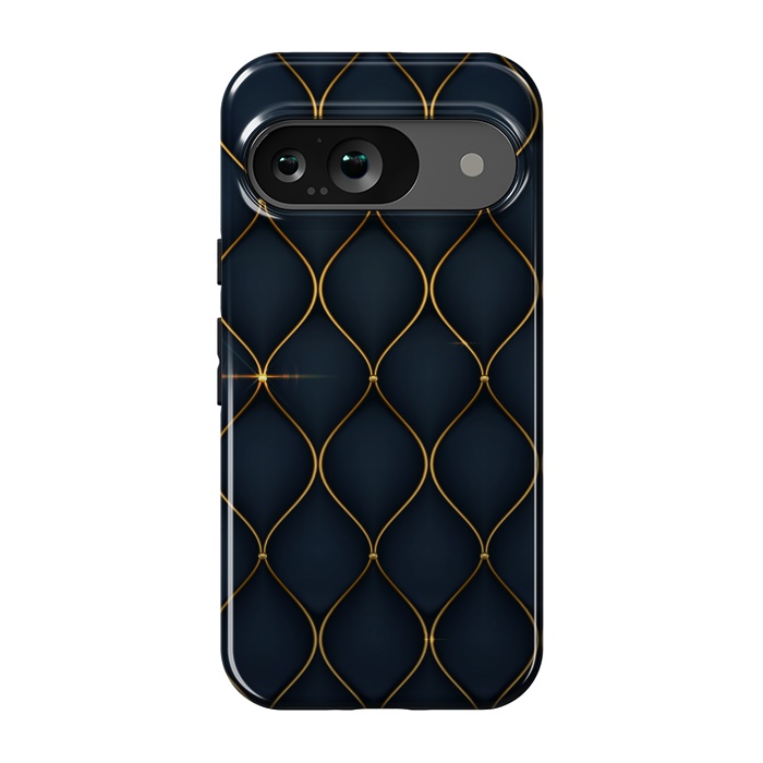 Pixel 9 StrongFit blue golden lines pattern 2 by MALLIKA