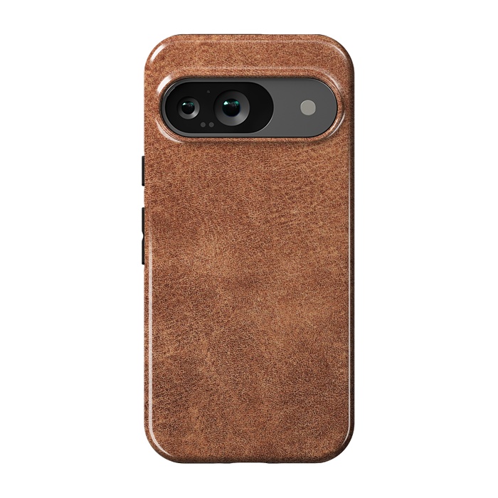 Pixel 9 StrongFit Brown leather texture  by Winston