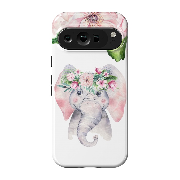 Pixel 9 pro StrongFit Flower Elephant by  Utart