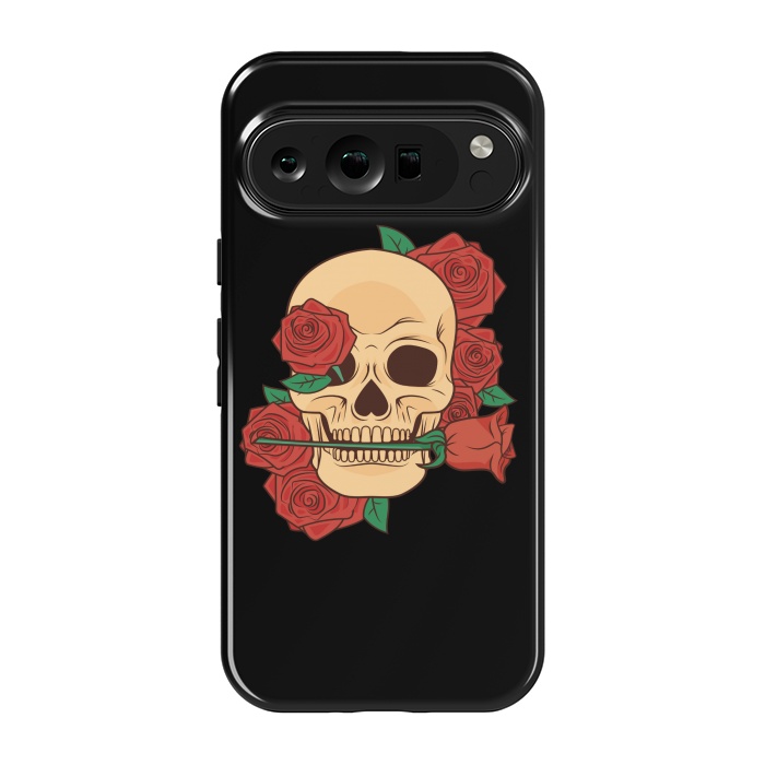 Pixel 9 pro StrongFit RED ROSE SKULL BABY by MALLIKA