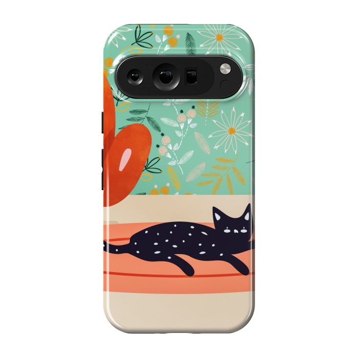 Pixel 9 pro StrongFit Boho Cat by Uma Prabhakar Gokhale