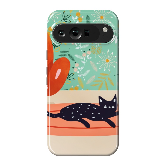 Pixel 9 Pro XL StrongFit Boho Cat by Uma Prabhakar Gokhale