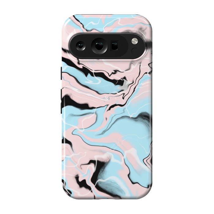 Pixel 9 pro StrongFit Marble blue peach by Jms