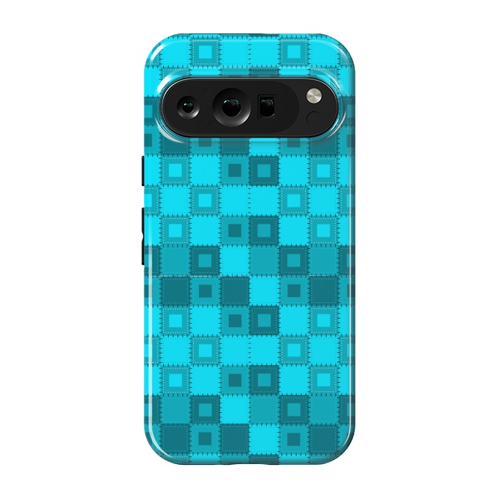 Pixel 9 pro StrongFit blue patchwork by MALLIKA