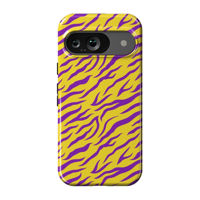 Pixel 9 StrongFit PURPLE YELLOW ANIMAL PRINT by MALLIKA