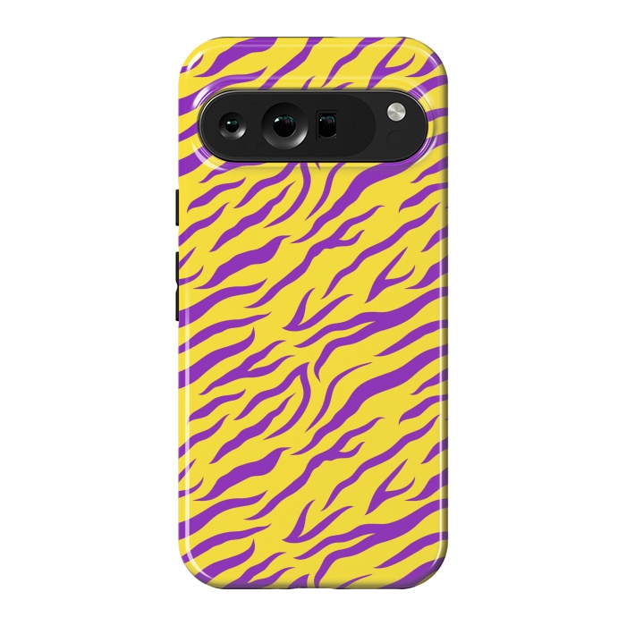 Pixel 9 Pro XL StrongFit PURPLE YELLOW ANIMAL PRINT by MALLIKA