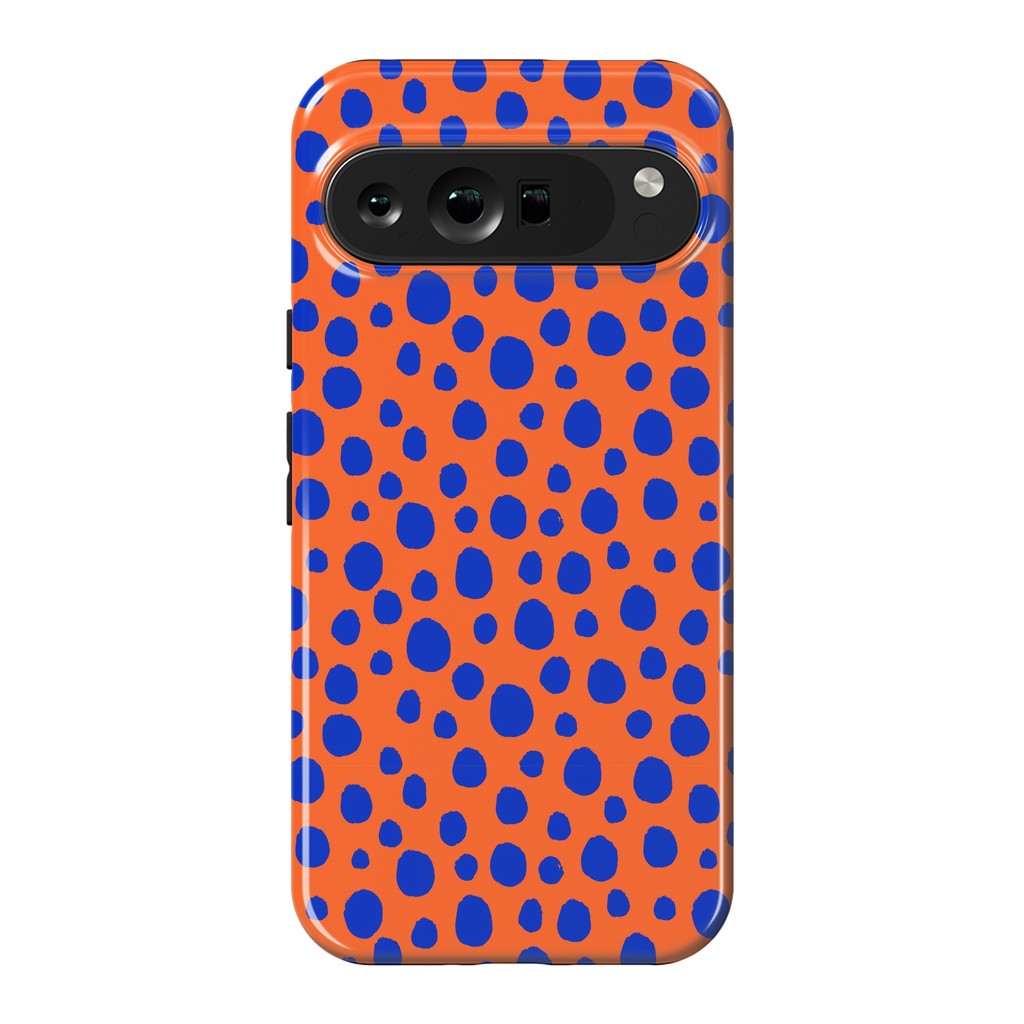 Pixel 9 Pro XL StrongFit blue orange animal print by MALLIKA