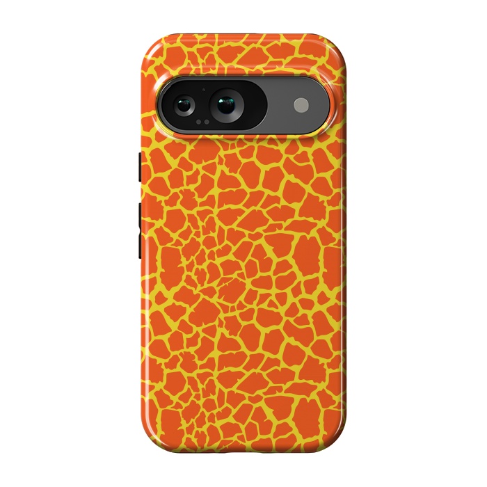 Pixel 9 StrongFit ORANGE YELLOW ANIMAL PRINT by MALLIKA