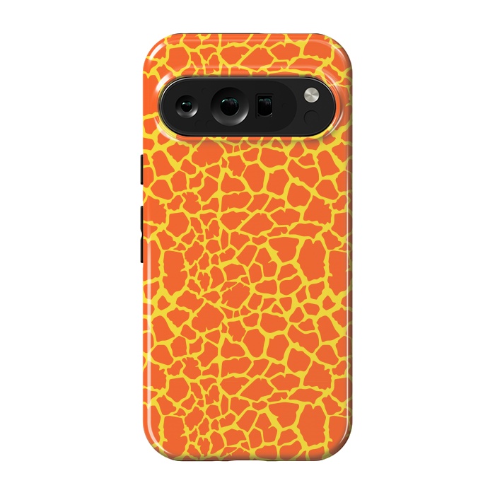 Pixel 9 pro StrongFit ORANGE YELLOW ANIMAL PRINT by MALLIKA