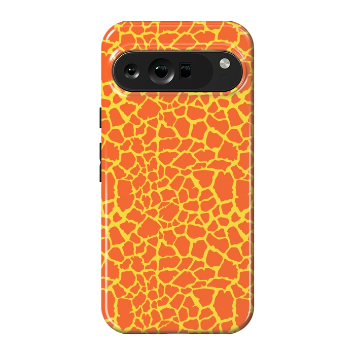 Pixel 9 Pro XL StrongFit ORANGE YELLOW ANIMAL PRINT by MALLIKA