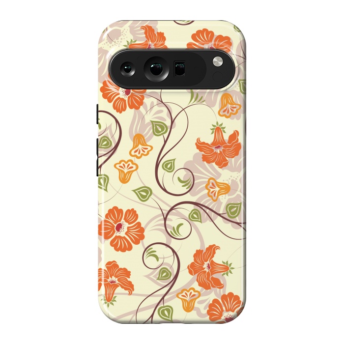 Pixel 9 Pro XL StrongFit ORANGE TULIPS PATTERN 2 by MALLIKA