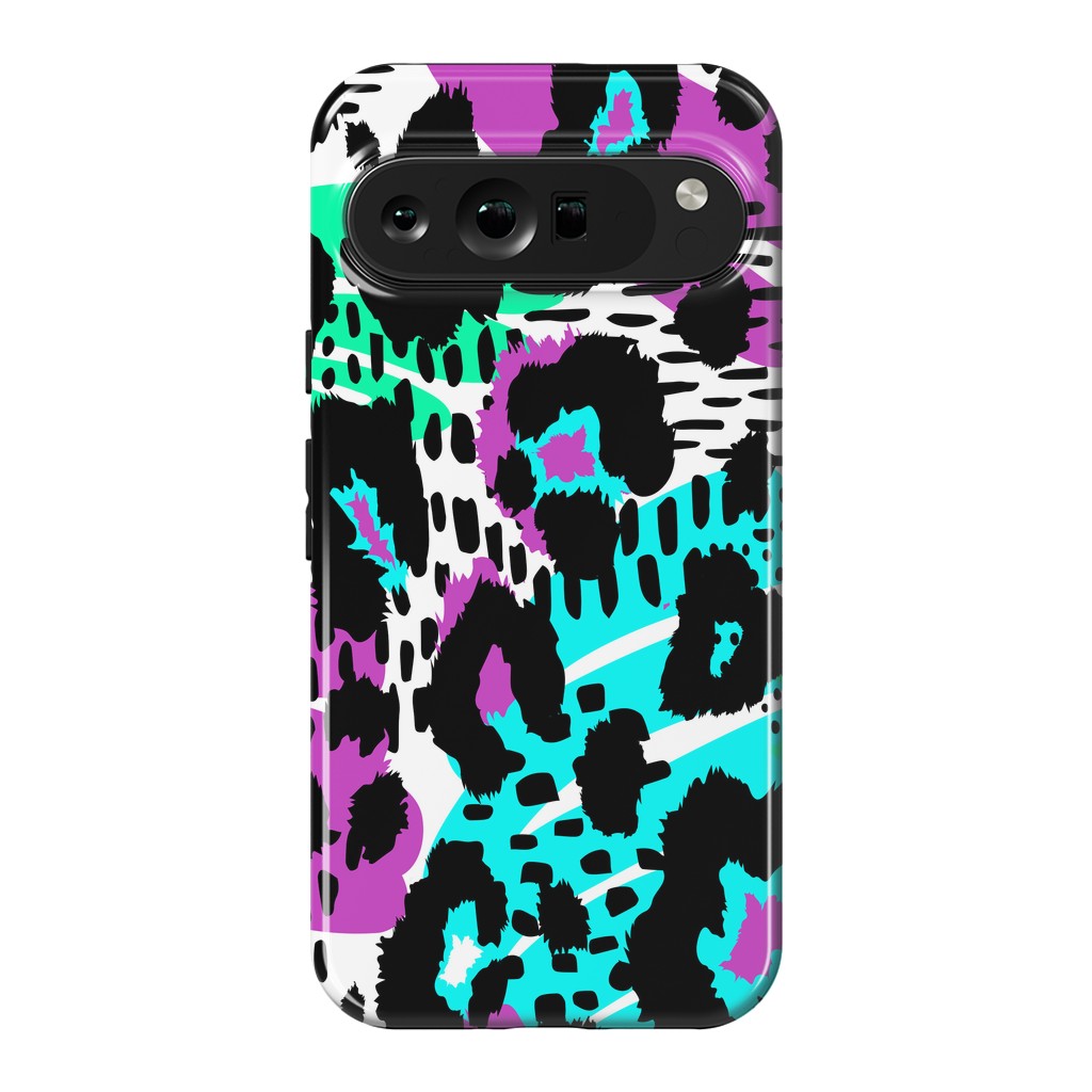 Pixel 9 Pro XL StrongFit PURPLE TEAL ANIMAL PRINT by haroulita