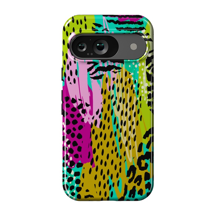 Pixel 9 StrongFit colorful abstract animal print by haroulita