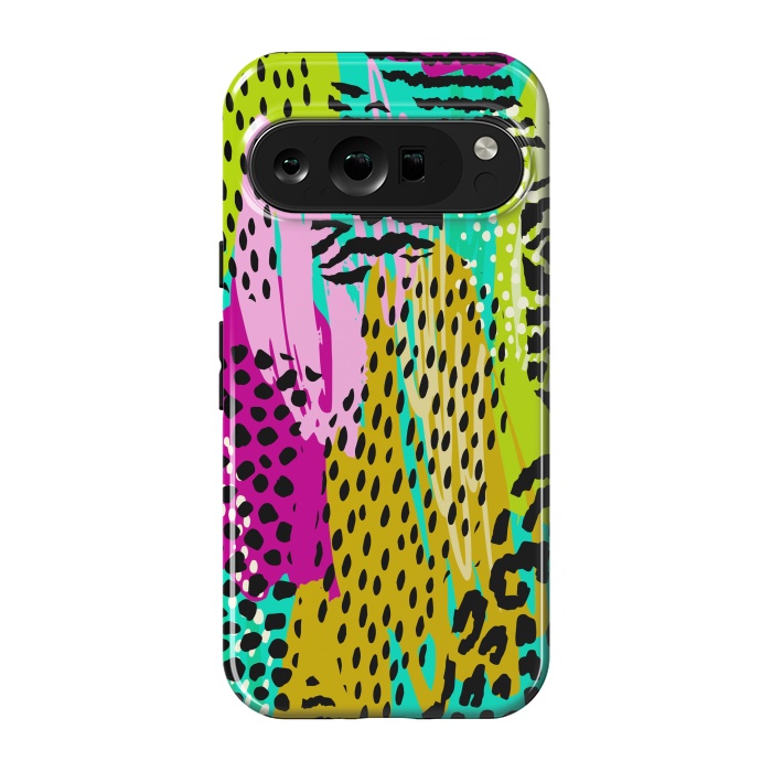 Pixel 9 pro StrongFit colorful abstract animal print by haroulita