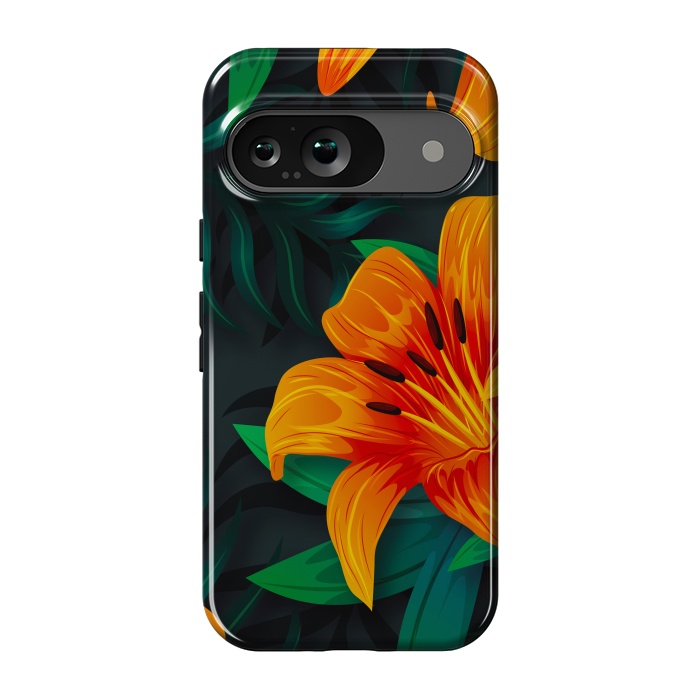 Pixel 9 StrongFit ORANGE FLOWERS by haroulita