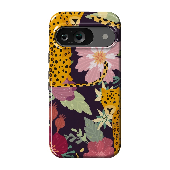 Pixel 9 StrongFit floral leopard by haroulita