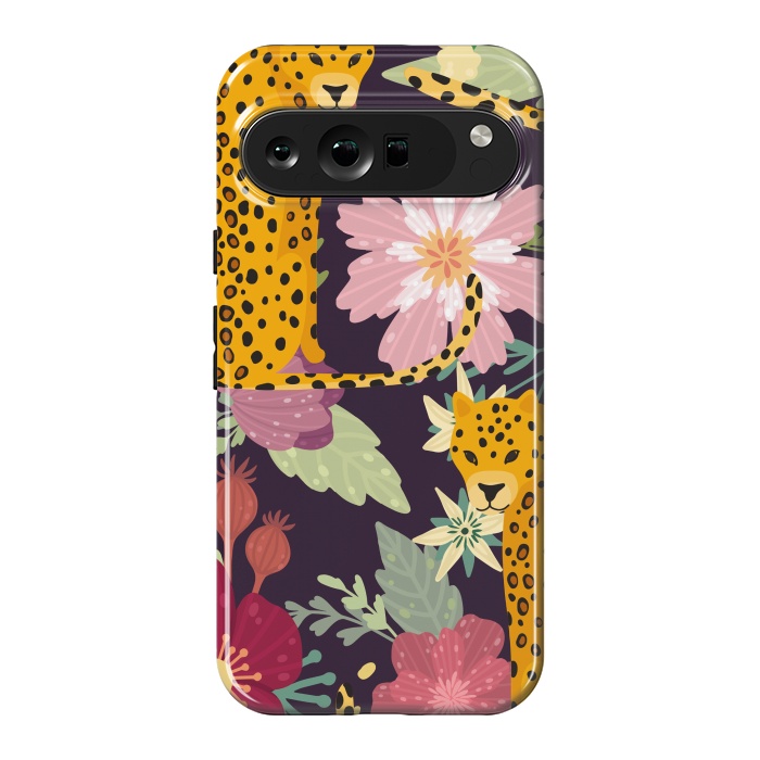 Pixel 9 Pro XL StrongFit floral leopard by haroulita