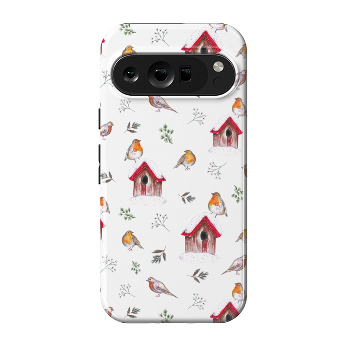 Pixel 9 pro StrongFit Cute Winter Robins by Negin Mf