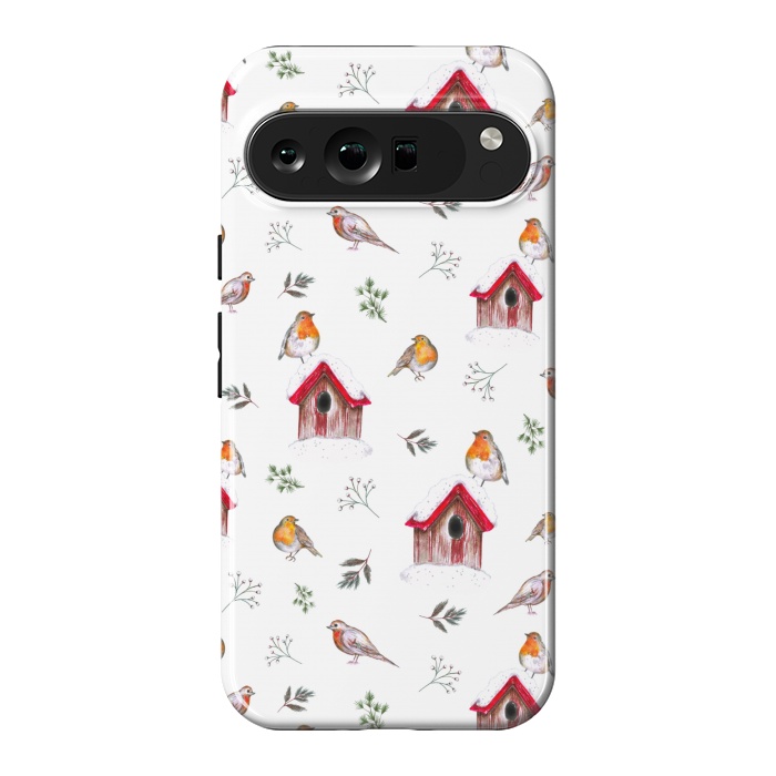 Pixel 9 Pro XL StrongFit Cute Winter Robins by Negin Mf