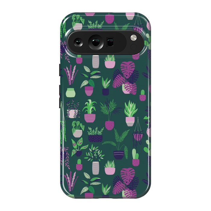 Pixel 9 Pro XL StrongFit Houseplants Pattern Dark by Jelena Obradovic