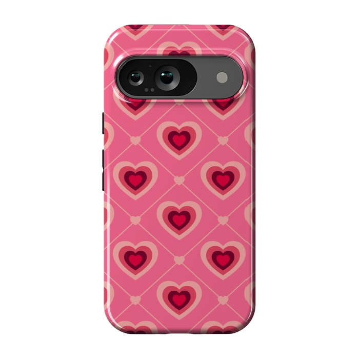 Pixel 9 StrongFit TED WHITE HEARTS PATTERN by MALLIKA