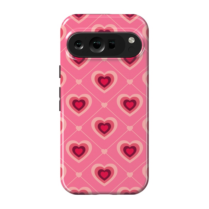 Pixel 9 pro StrongFit TED WHITE HEARTS PATTERN by MALLIKA