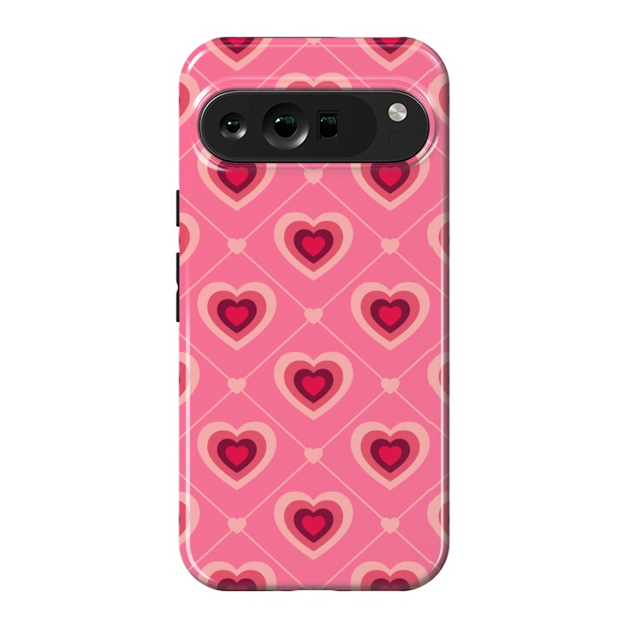 Pixel 9 Pro XL StrongFit TED WHITE HEARTS PATTERN by MALLIKA